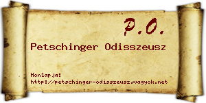 Petschinger Odisszeusz névjegykártya